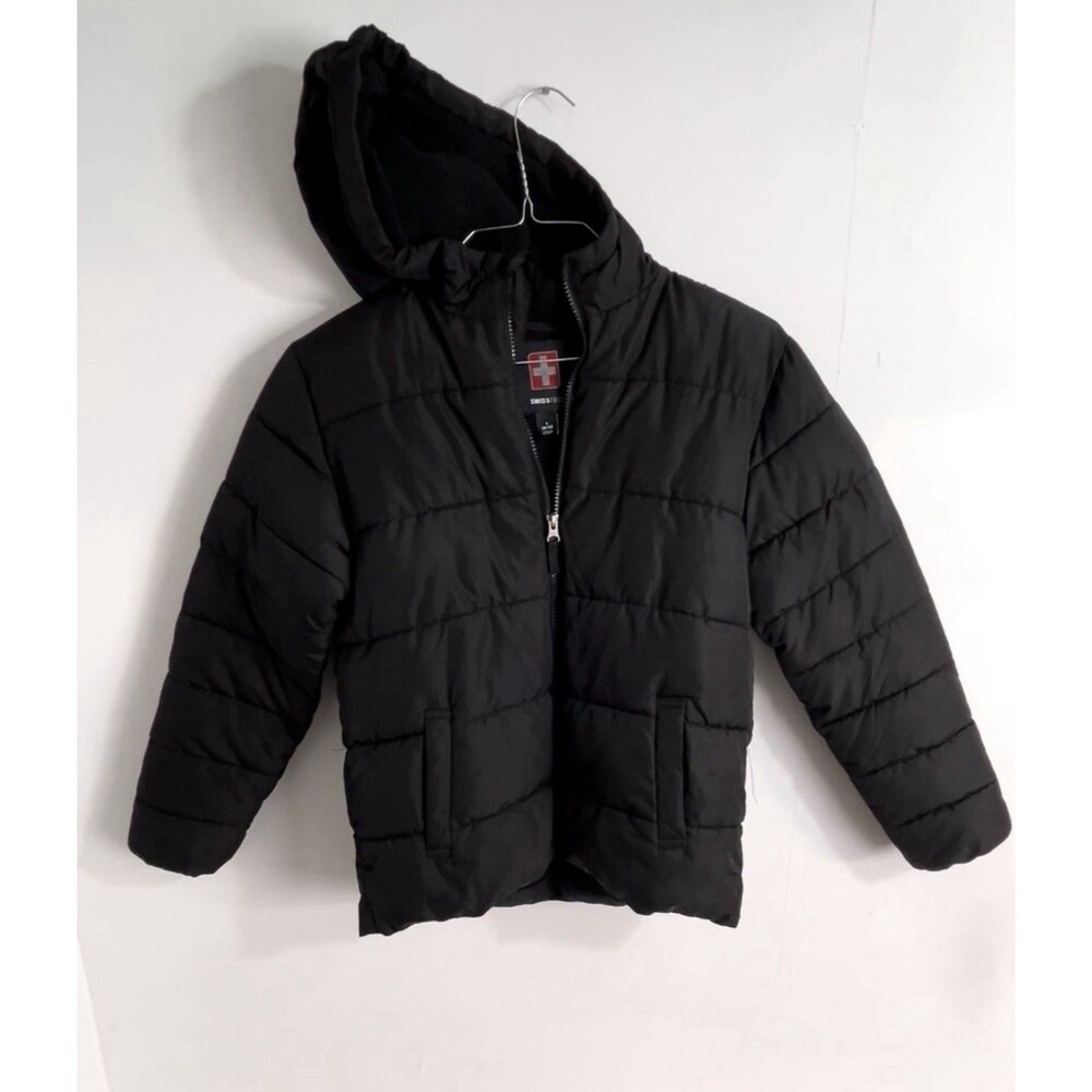 Swiss tech jacket kids boys Size 10-12 Black